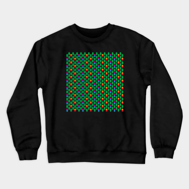 Green and colorful fir forest pattern, version two Crewneck Sweatshirt by kindsouldesign